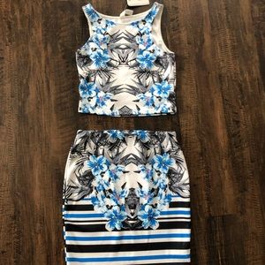 Never worn Two piece print dress
